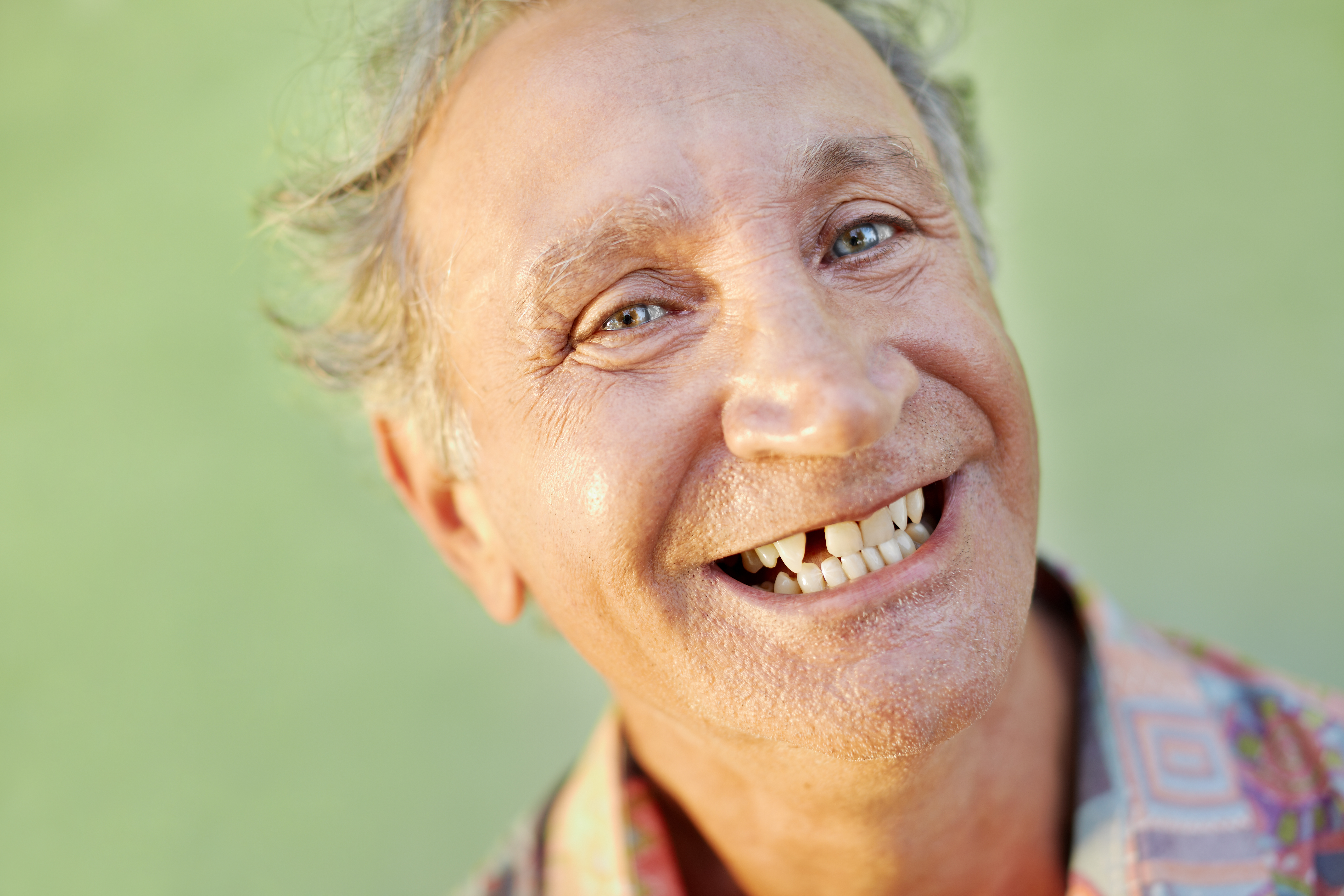Overdenture candidate smiling